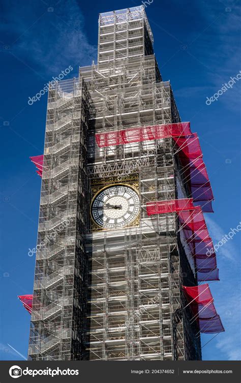 Big Ben Scaffolding London Great Britain — Stock Photo © jarino #204374652