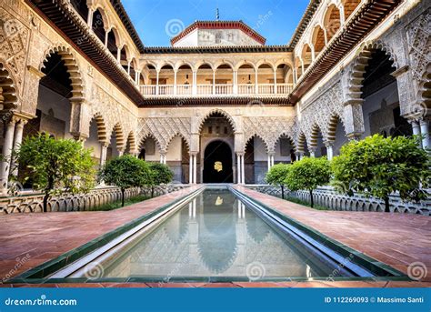 Real Alcazar Of Seville, The Magnificent Court Of The Ladies Patio De Las Doncellas And The ...