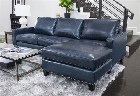 Blue Leather Sectional Sofa - sofa living room ideas