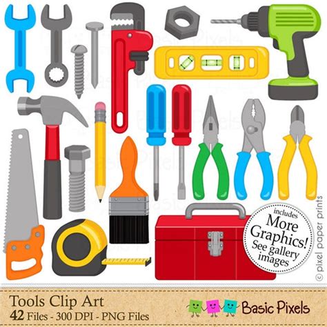 Tools Clipart Digital Clip Art Personal and Commercial Use - Etsy