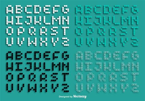 Vector Pixel Alphabet Set - Download Free Vector Art, Stock Graphics ...