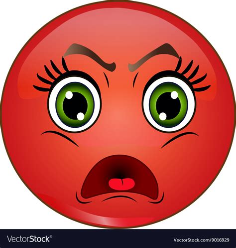 Angry red smiley emoticon Royalty Free Vector Image