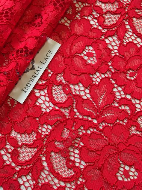 Red guipure lace fabric - Guipure lace - lace fabric from Imperiallace.com