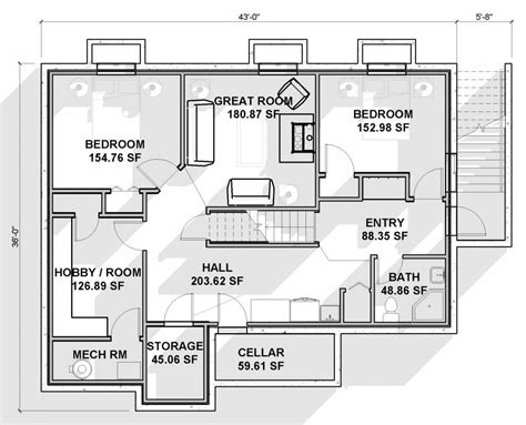 Beautiful Home Floor Plans With Basements - New Home Plans Design