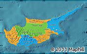 Political Map of Cyprus, satellite outside, bathymetry sea