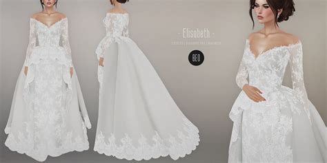 BEO - Elisabeth wedding gown | Sims 4 wedding dress, Sims 4 dresses, Sims 4