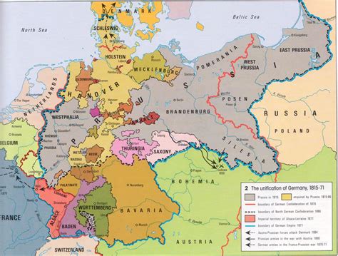 Mapa - La Unificación de Alemania 1815-1871 [The Unification of Germany Map]