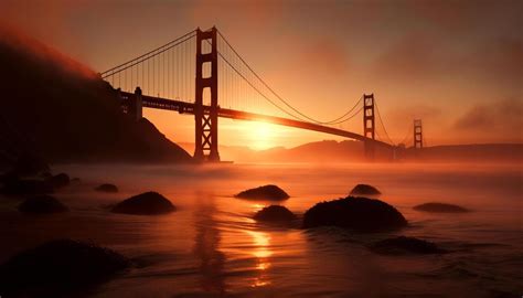 Golden Gate Bridge Silhouette Stock Photos, Images and Backgrounds for ...