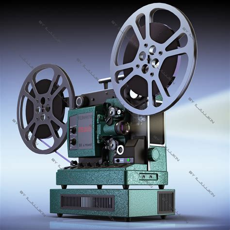 retro film projector 16mm 3d model