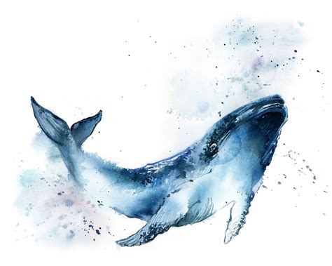 Sleek sellouts! 🤓. Order Blue Whale Watercolor Painting Art Print, Sea Animal Wall Decor, Art ...