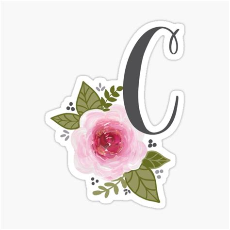 "Floral Monogram C" Sticker for Sale by ktscanvases | Redbubble