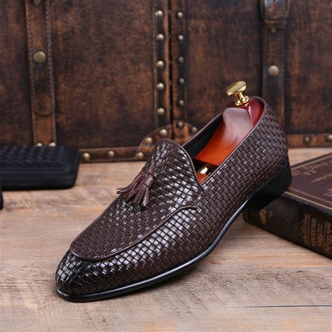 Fashion Italian Men Shoes Genuine Leather Mens Dress Shoes Sales Carved Designer Wedding Male ...