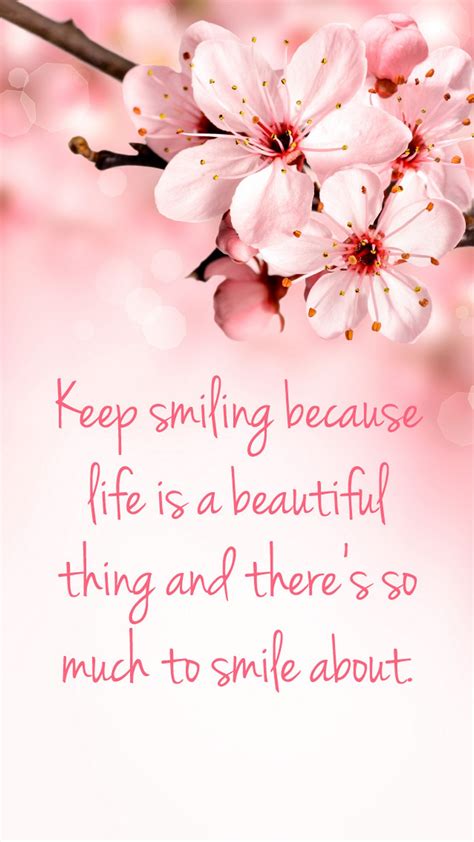 Quotes Pink Wallpaper For Mobile - Cherry Blossom Quote Background - 1080x1920 Wallpaper - teahub.io