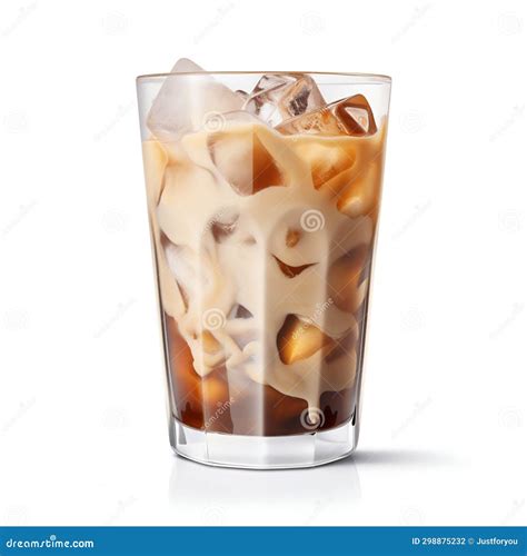 Iced Coffee with Cream Swirls in Glass. Generative Ai Stock Illustration - Illustration of cream ...