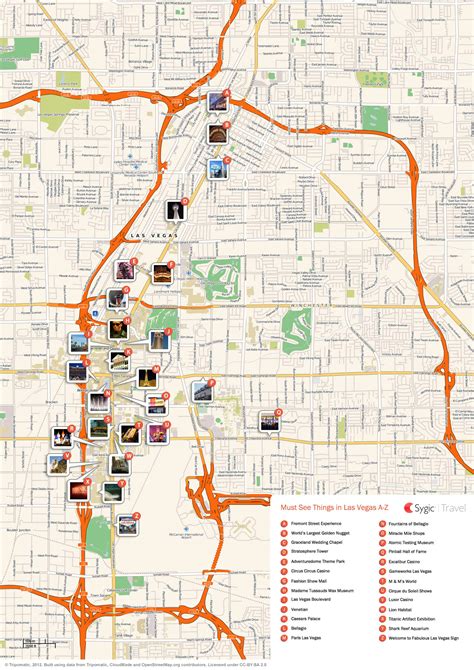 Las Vegas Printable Tourist Map | Sygic Travel