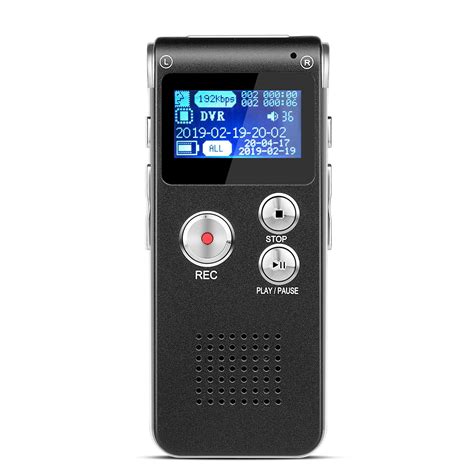 Digital Voice Recorder with Built-in Microphone Speaker, Audio MP3 Player, 8GB Sound Dictaphone ...