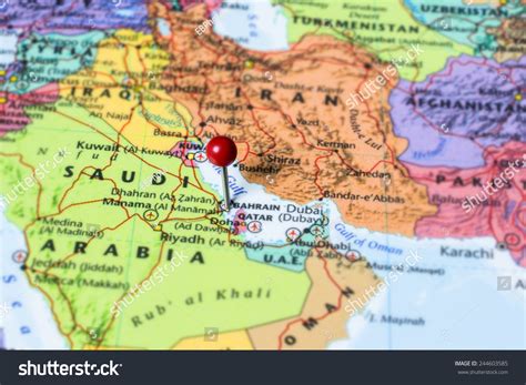 Map Showing Bahrain Map Pin Manama Stock Photo 244603585 | Shutterstock