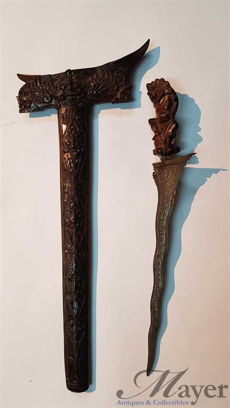 Indonesian Kris Dagger Wooden Masterpiece - Mayer Antiques & Collectibles