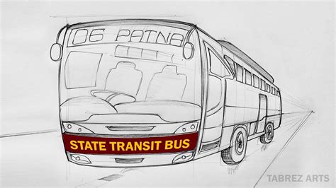 State Transit Bus Design in One Point Perspective | Transportation [Tabrez Arts] | One point ...