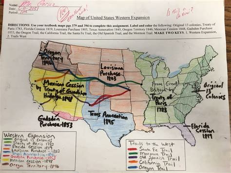 Manifest Destiny Map Worksheet