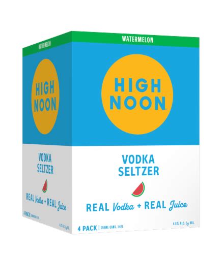 High Noon Watermelon Vodka Hard Seltzer 4 Single Serve 355ml Cans, 4 cans / 12 fl oz - QFC