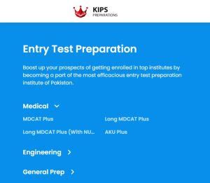 KIPS Entry Test Preparation 2024 Online MDCAT ECAT NUST