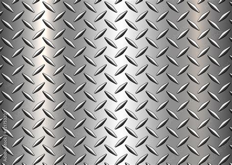 Diamond steel metal sheet texture background, shiny silver diamond plate pattern, vector ...