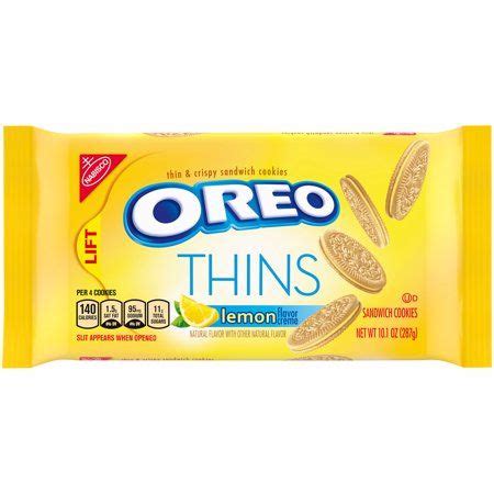 OREO Thins Lemon Flavored Creme Sandwich Cookies, 10.1 oz - Walmart.com ...