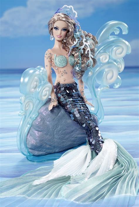 The Mermaid Fantasy Gold Label W3427 Barbie Doll in Mattel Shipper Box | Mermaid barbie, Barbie ...