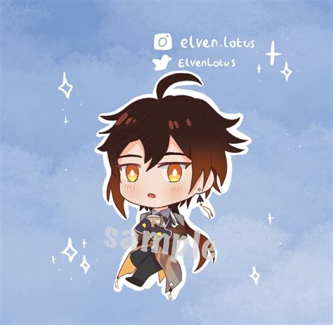 Genshin Impact Zhongli Chibi Acrylic Keychain Double-sided - Etsy