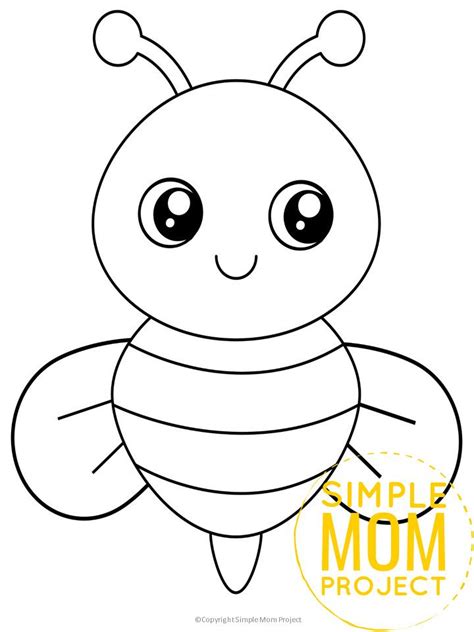 Free Printable Bumble Bee Template | Bee coloring pages, Bee template ...