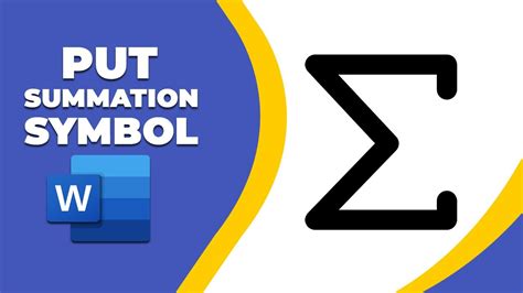 How to put summation symbol in word - YouTube