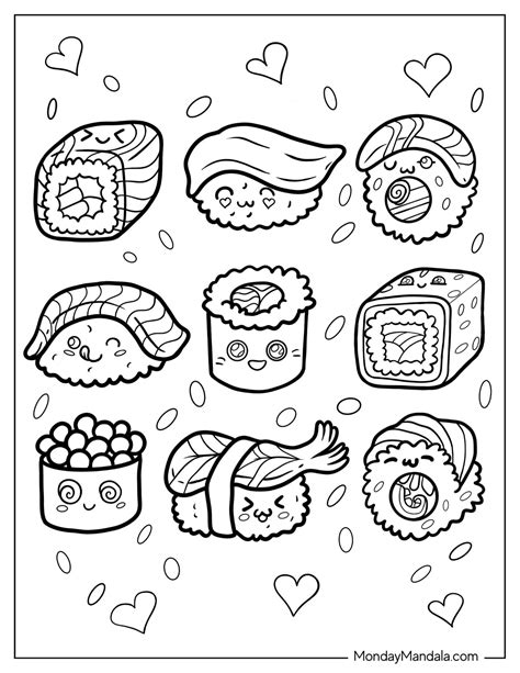 20 Sushi Coloring Pages (Free PDF Printables)