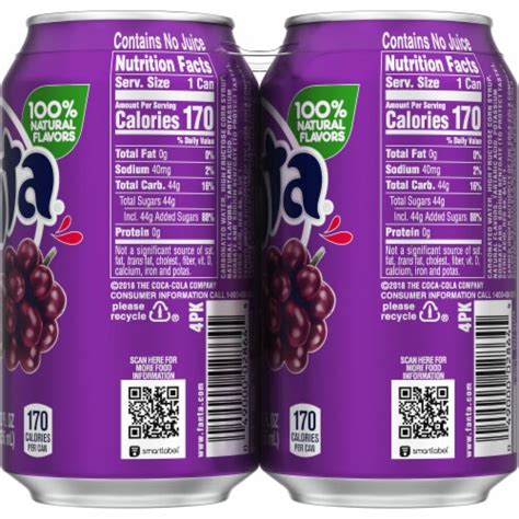 Fanta Grape Soda, 4 cans / 12 fl oz - Pick ‘n Save