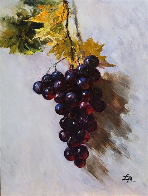 Grapes Original Oil Painting, Contemporary Still Life, Wall Art ...