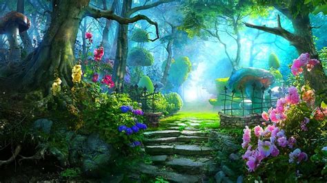 Enchanted Forest Forest Fairy Wallpaper - Mural Wall