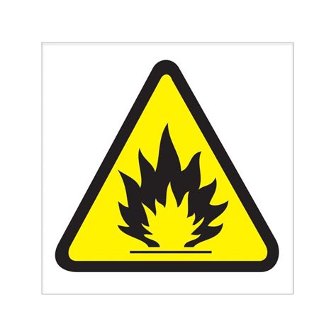 Flammable Materials W021 150x150mm Material Symbol White, self adhesive ...