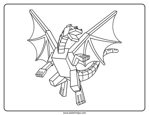 Ender Dragon Minecraft Coloring Page - Sketch Repo