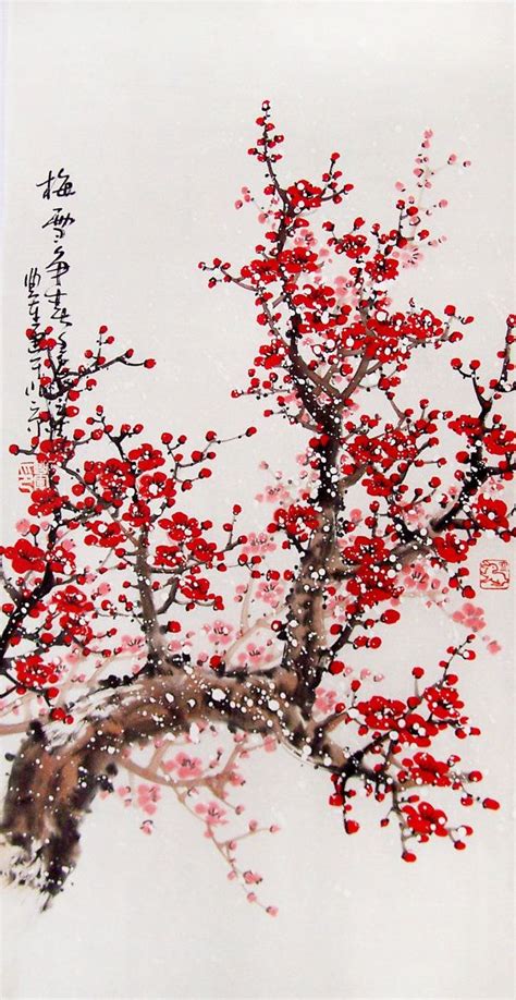 Cherry Blossom painting chinese watercolour painting original chinese ...