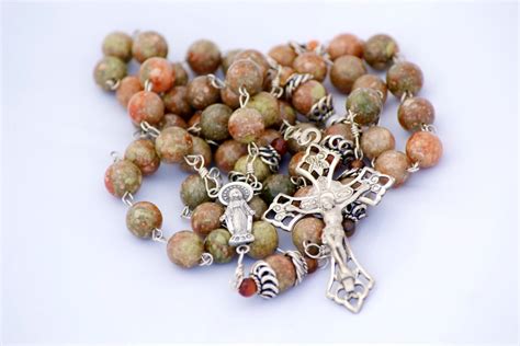 Autumn Jasper & Carnelian Gemstone Sterling Silver Handmade Catholic Rosary - Etsy