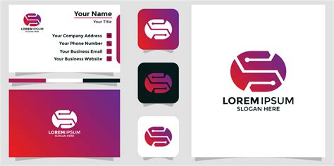 modern technology design logo and branding card 9457686 Vector Art at ...