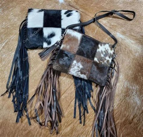 Patchwork Cowhide Crossbody Bag - Mix colors - Cow Hide Crafts