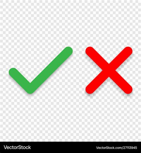 Green Check Mark Red Cross Mark Icon Isolated Tick Symbols Checklist | The Best Porn Website