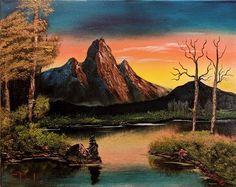 Mountain Sunset. Painting #64 - Home