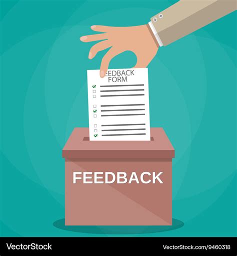 Hand putting paper in feedback box Royalty Free Vector Image