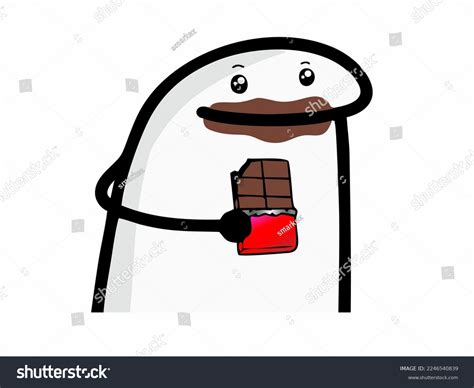 Design Flork Meme Eating Chocolate: เวกเตอร์สต็อก (ปลอดค่าลิขสิทธิ์) 2246540839 | Shutterstock