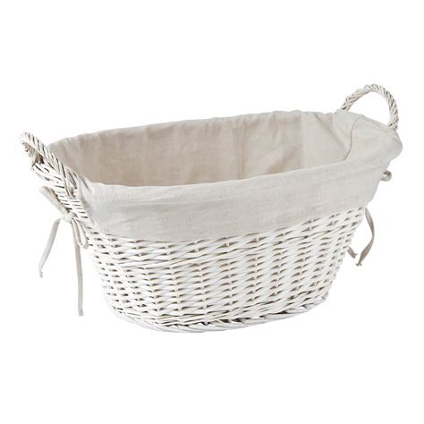 Buy White Wicker Laundry Basket Washing Basket from The Basket Company