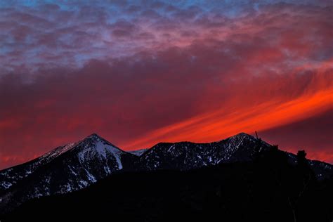 Red sky phenomenon, Mountains, Sunset, Sky HD wallpaper | Wallpaper Flare