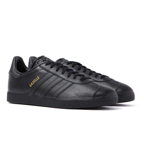 adidas Originals Gazelle Black Leather Trainers for Men - Lyst