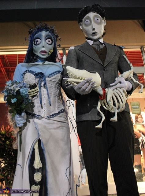 Homemade Corpse Bride and Groom Couple Costume